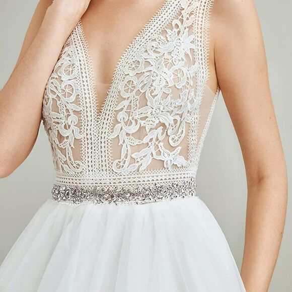 Rhinestone Bridal Belt Sash Wedding Dress Belt Crystal Applique for Bridesmaid main image 7